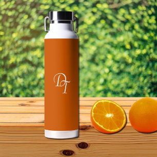 Monogrammed - burnt orange water bottle