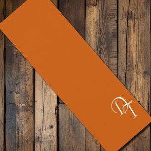 Monogrammed - burnt orange yoga mat