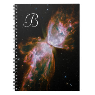 Monogrammed Butterfly Nebula Celestial Photo Notebook