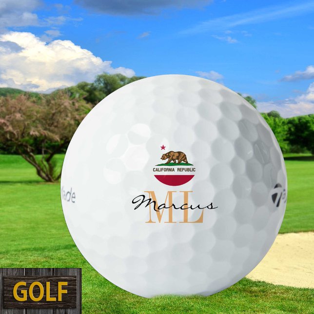 Monogrammed Californian Flag & California, USA Golf Balls (Creator Uploaded)