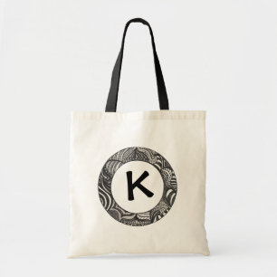 Monogrammed canvas bags, black tote bag
