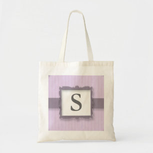 Monogrammed Canvas Tote Bags:Lavender Stripes Bag