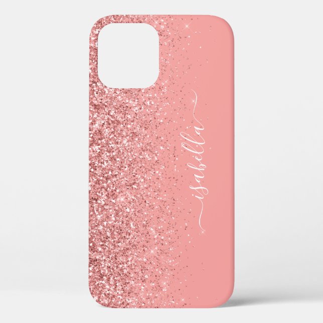 Monogrammed Cell Phone Case Pink Script Name (Back)