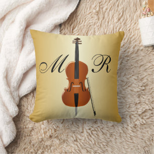 Monogrammed Cello Design Cushion