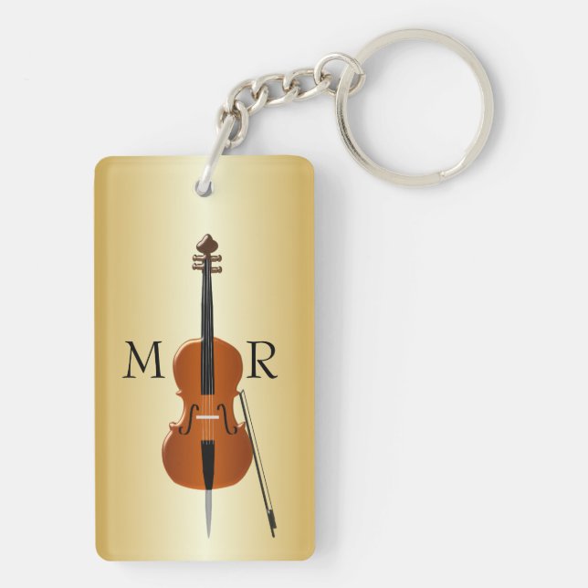 Monogrammed Cello Key Ring (Back)