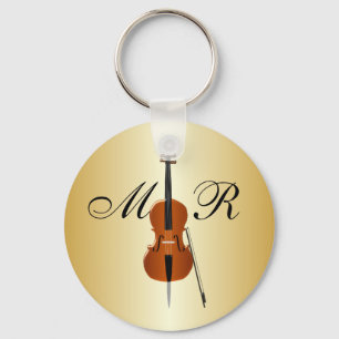 Monogrammed Cello Key Ring