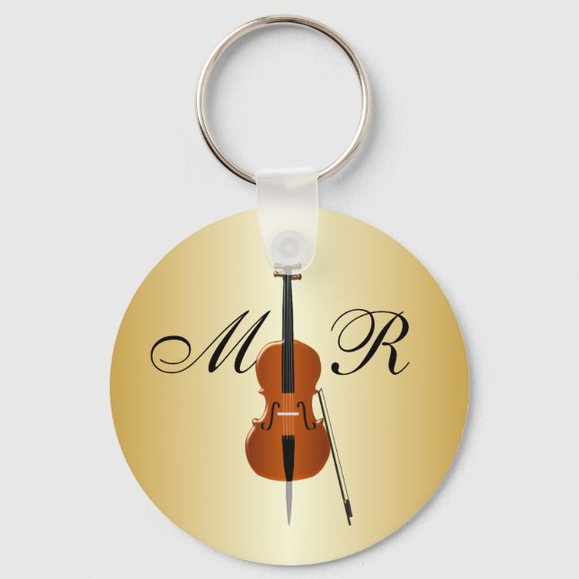Monogrammed Cello Key Ring (Front)