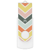 Monogrammed | Cheerful Chevron by Origami Prints USB Flash Drive (Front Vertical)