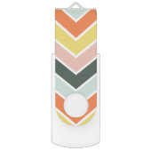 Monogrammed | Cheerful Chevron by Origami Prints USB Flash Drive (Back (Vertical))