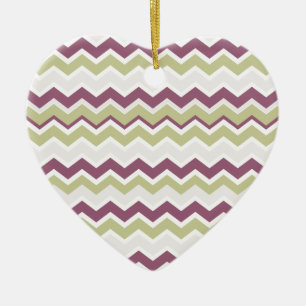 Monogrammed Chevron Brick Ceramic Tree Decoration