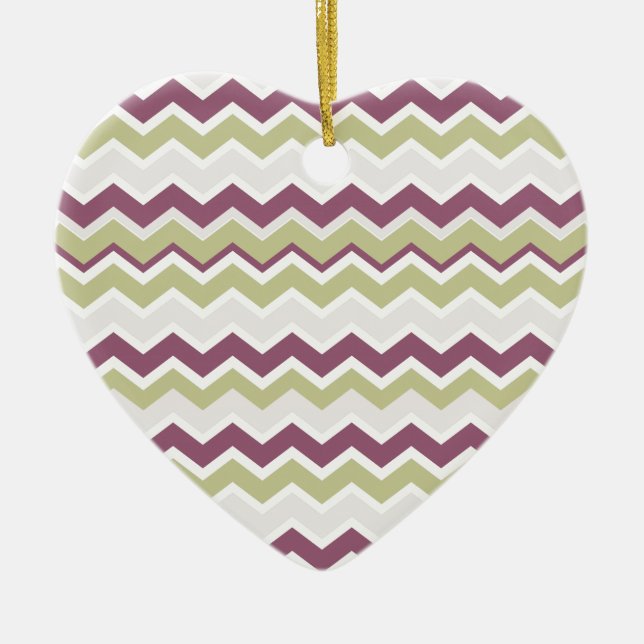 Monogrammed Chevron Brick Ceramic Tree Decoration (Front)