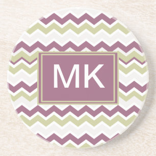 Monogrammed Chevron Brick Coaster