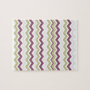 Monogrammed Chevron Brick Jigsaw Puzzle