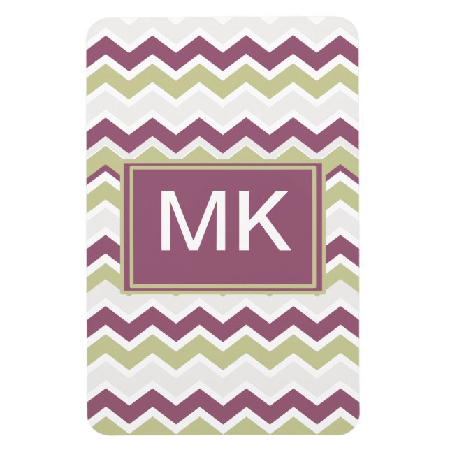 Monogrammed Chevron Brick Magnet (Vertical)