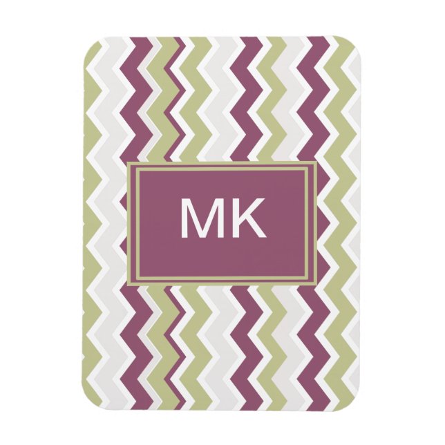 Monogrammed Chevron Brick Magnet (Vertical)
