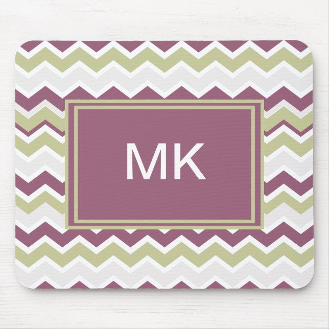 Monogrammed Chevron Brick Mouse Pad (Front)