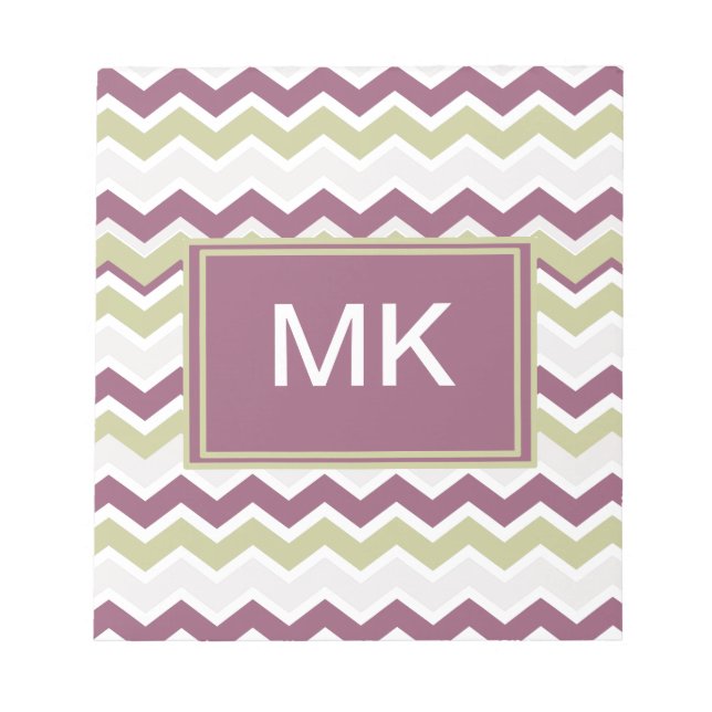 Monogrammed Chevron Brick Notepad (Front)