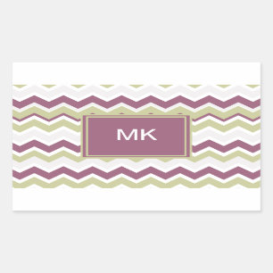 Monogrammed Chevron Brick Rectangular Sticker