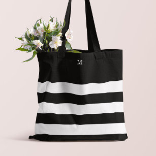 Monogrammed | Chic Stripes Tote Bag