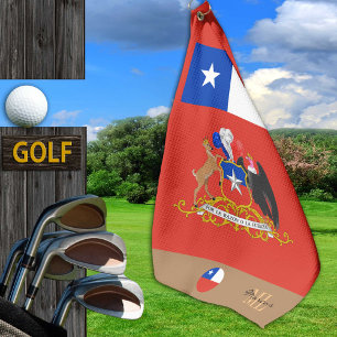 Monogrammed Chilean flag & Chile / golf towel