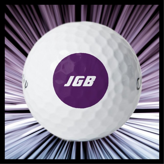 Monogrammed Choose Your Colour Background Golf Balls (Creator Uploaded)