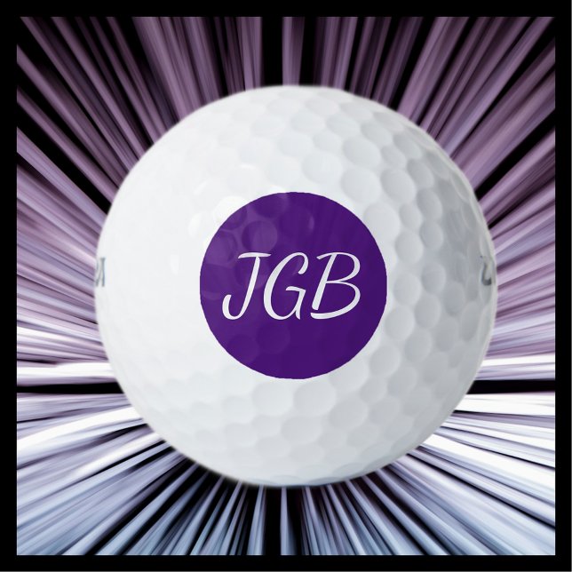 Monogrammed Choose Your Colour Background Golf Balls (Creator Uploaded)