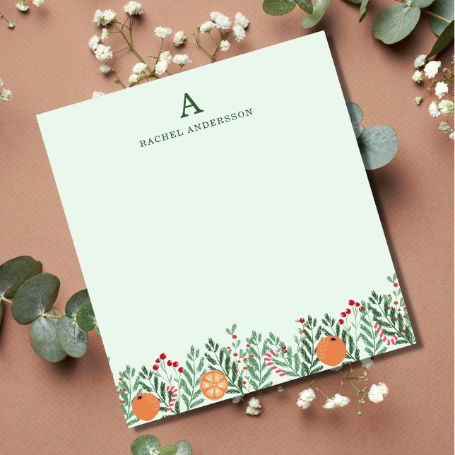 Monogrammed Christmas Flowers Notepad (Creator Uploaded)
