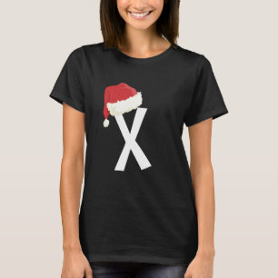 Monogrammed Christmas For Families Letter X T-Shirt