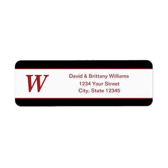Monogrammed Christmas Holiday Return Address Label