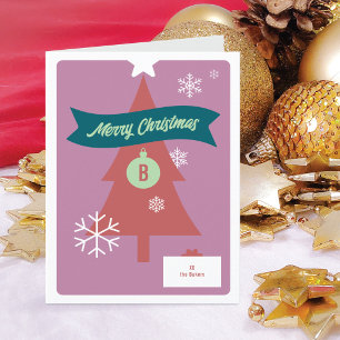 Monogrammed Christmas Icons Folded Christmas Card