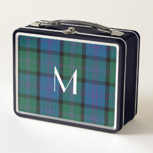 Monogrammed Clan MacThomas Plaid Metal Lunch Box