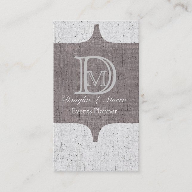 Monogrammed Classic Grey Business Card (Front)