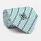 Monogrammed Classic Mint Green and Navy Stripes
