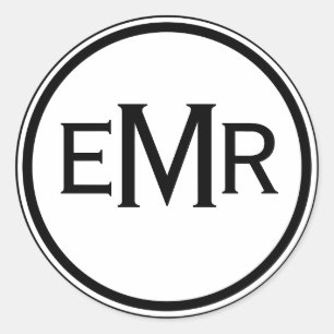 Monogrammed Classic Round Sticker