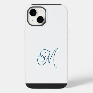 Monogrammed Classical Script Plain Initial iPhone 14 Case
