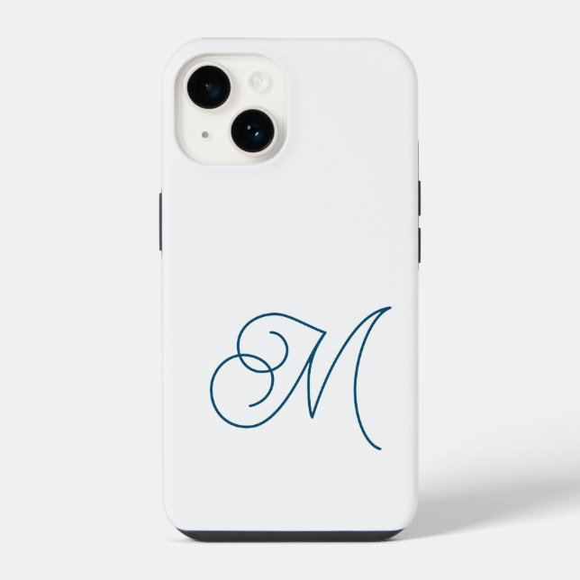 Monogrammed Classical Script Plain Initial iPhone Case (Back)