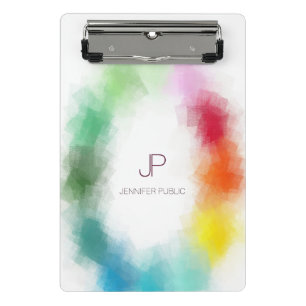 Monogrammed Colourful Template Modern Elegant Mini Clipboard