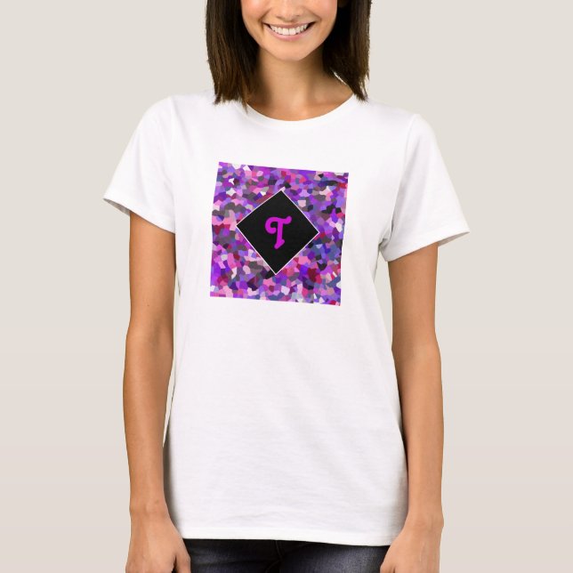 Monogrammed Confetti Purple T-Shirt (Front)