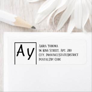 Monogrammed Contact Info Return Address Label