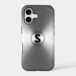 Monogrammed Contemporary Silver Radiant Pattern