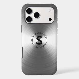 Monogrammed Contemporary Silver Radiant Pattern