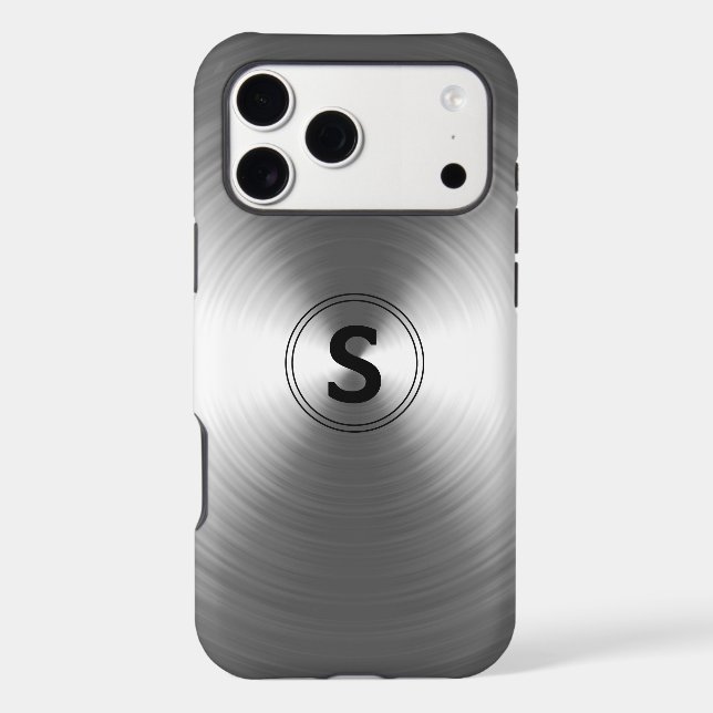 Monogrammed Contemporary Silver Radiant Pattern (Back)