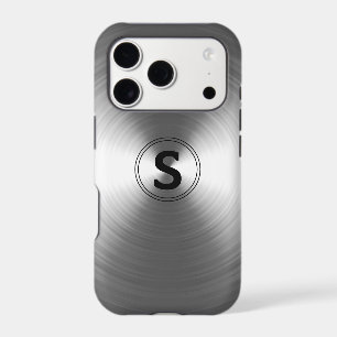 Monogrammed Contemporary Silver Radiant Pattern