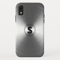 Monogrammed Contemporary Silver Radiant Pattern