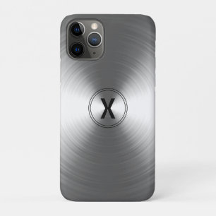 Monogrammed Contemporary Silver Radiant Pattern iPhone 11 Pro Case
