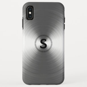 Monogrammed Contemporary Silver Radiant Pattern iPhone XS Max Case