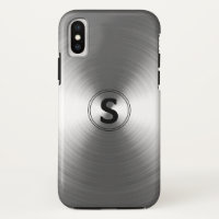 Monogrammed Contemporary Silver Radiant Pattern