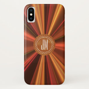 Monogrammed Copper Red Abstract Fractal iPhone X Case