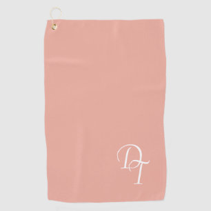 Monogrammed -  Coral Pink Golf Towel
