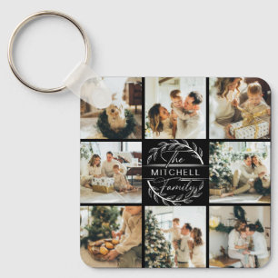 Monogrammed Couple Photo Collage Monogram Gift K Key Ring